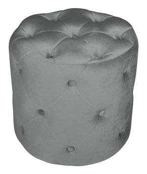 Pouf in velluto capitonné, poggiapiedi mod. Honey - Colore: grigio PO01HO