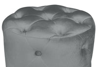 Pouf in velluto capitonné, poggiapiedi mod. Honey - Colore: grigio PO01HO
