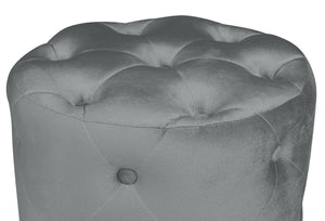 Pouf in velluto capitonné, poggiapiedi mod. Honey - Colore: grigio PO01HO
