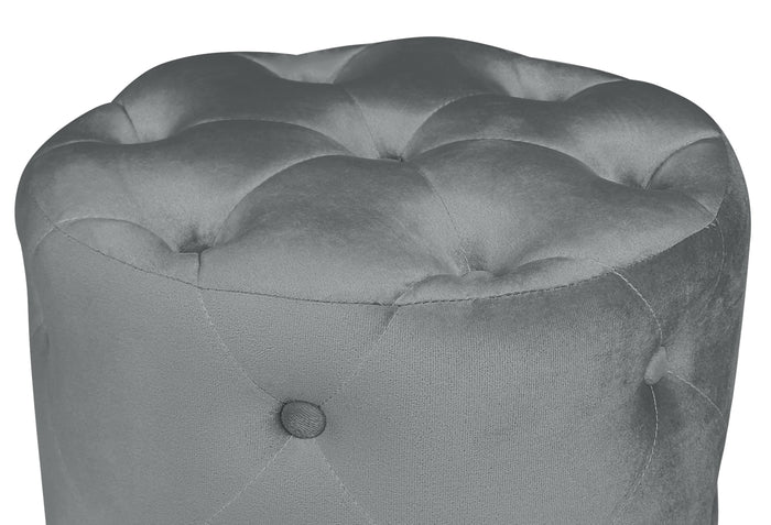 Pouf in velluto capitonné, poggiapiedi mod. Honey - Colore: grigio PO01HO
