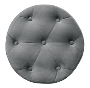 Pouf in velluto capitonné, poggiapiedi mod. Honey - Colore: grigio PO01HO
