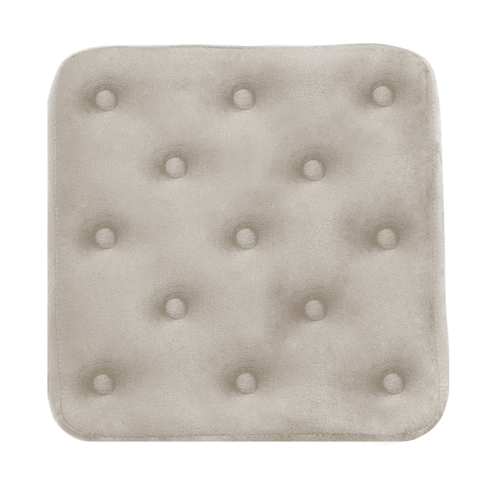 Pouf poggiapiedi quadrato, pouf divano in velluto tortora mod.Otto