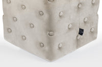 Pouf poggiapiedi quadrato, pouf divano in velluto tortora mod.Otto