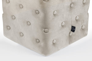 Pouf poggiapiedi quadrato, pouf divano in velluto tortora mod.Otto