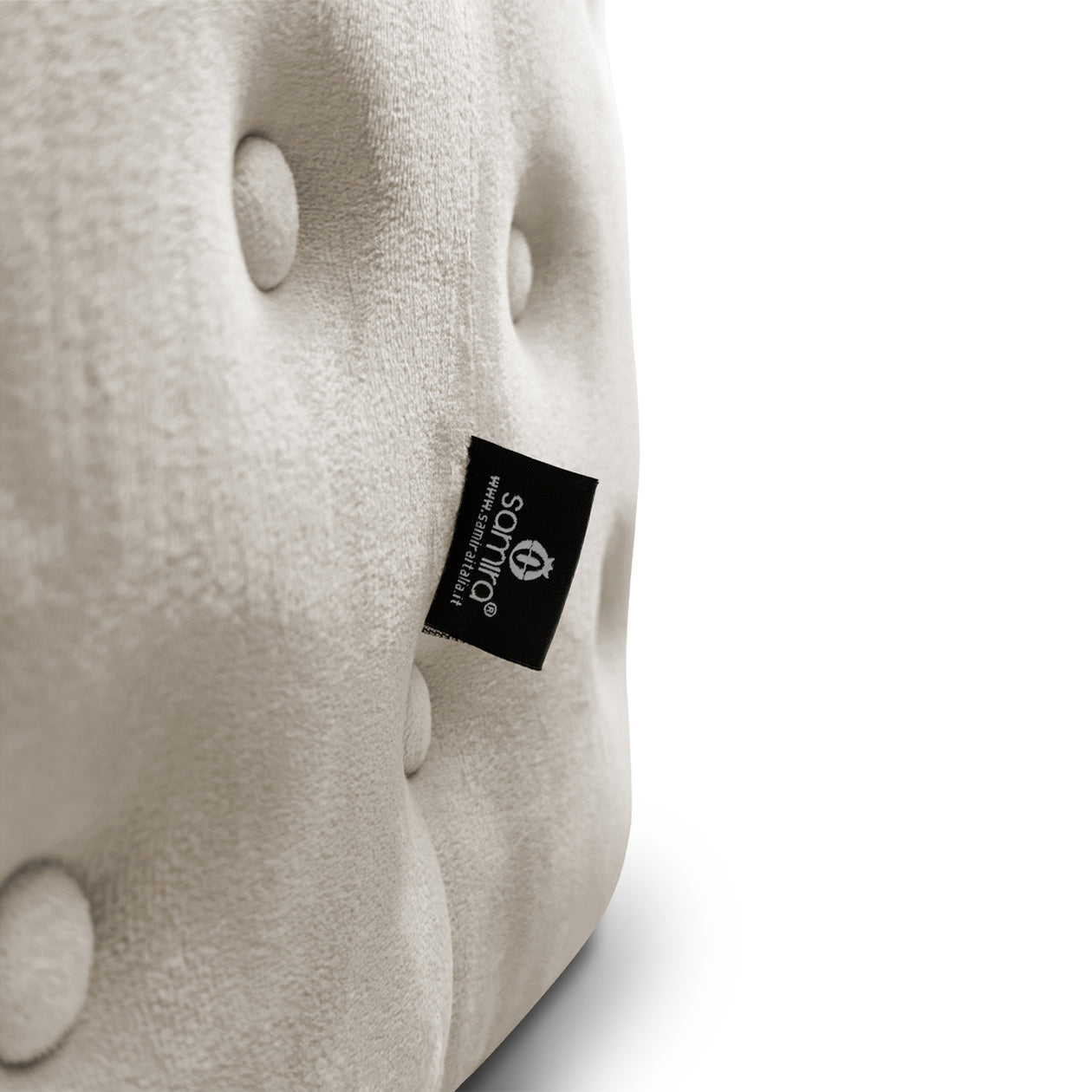 Pouf poggiapiedi quadrato, pouf divano in velluto tortora mod.Otto