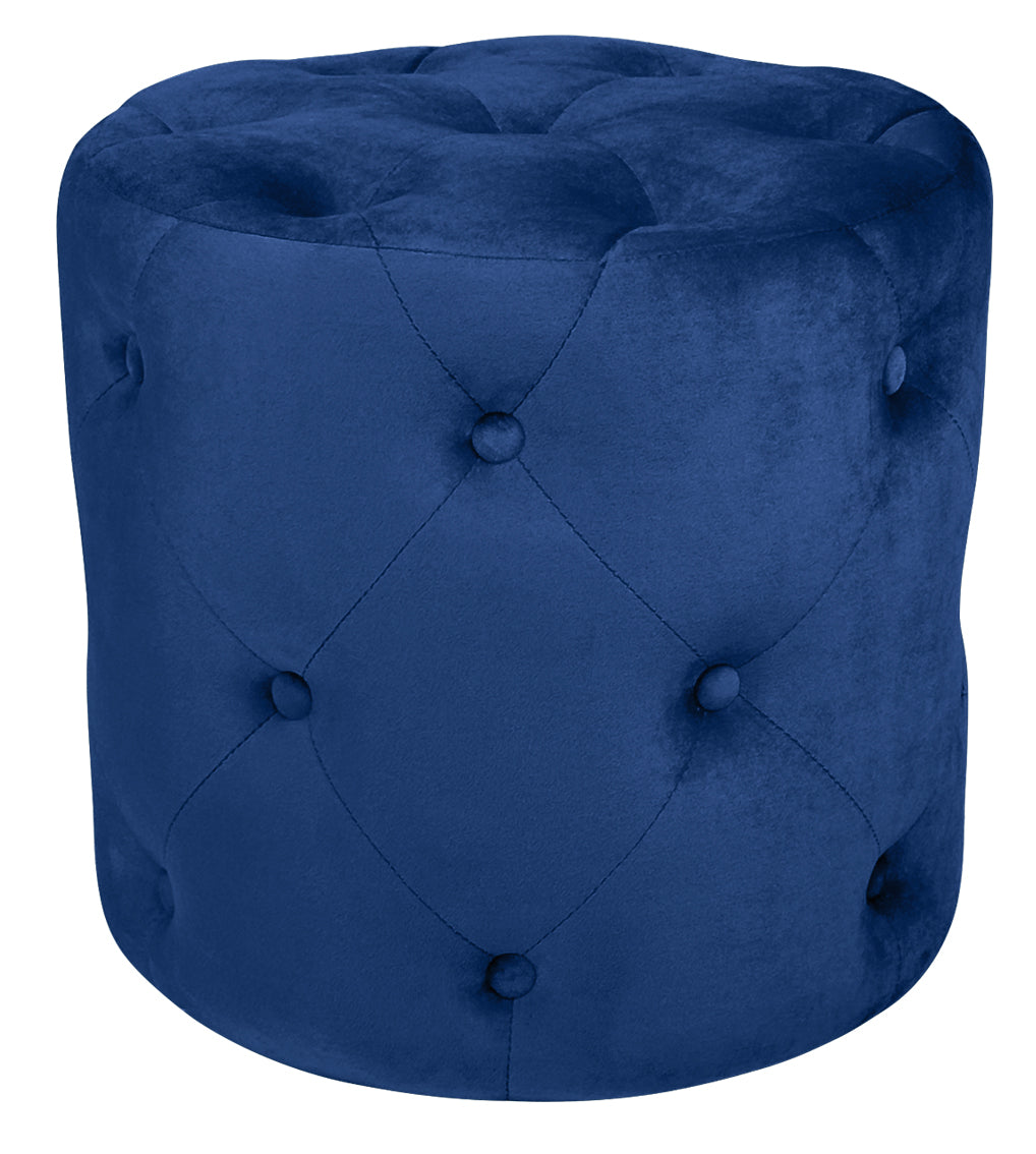 Pouf in velluto capitonné, poggiapiedi mod. Honey - Colore: blu PO07HO