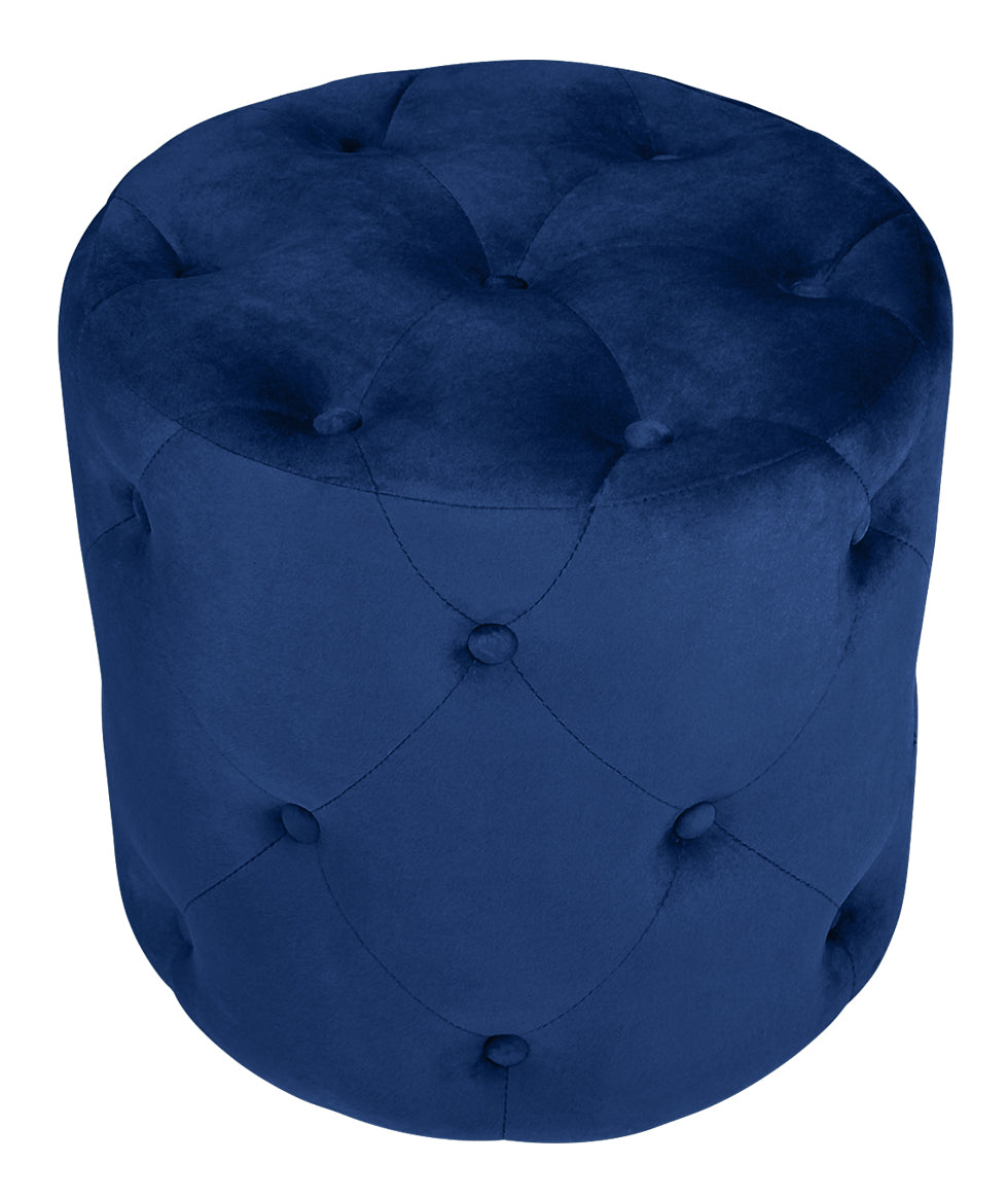 Pouf in velluto capitonné, poggiapiedi mod. Honey - Colore: blu PO07HO