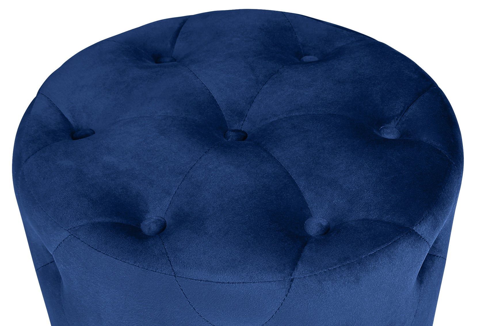 Pouf in velluto capitonné, poggiapiedi mod. Honey - Colore: blu PO07HO