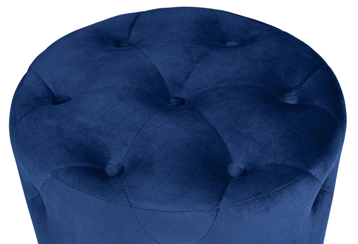 Pouf in velluto capitonné, poggiapiedi mod. Honey - Colore: blu PO07HO