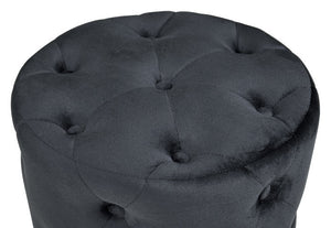 Pouf in velluto capitonné, poggiapiedi mod. Honey Colore: Nero PO10HO