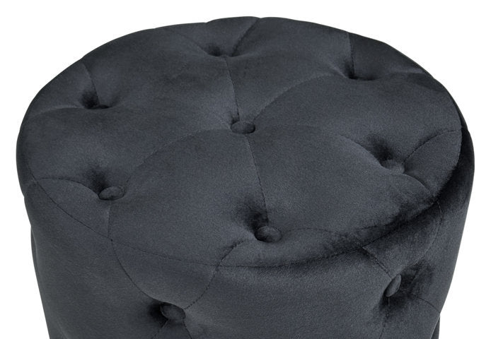 Pouf in velluto capitonné, poggiapiedi mod. Honey Colore: Nero PO10HO