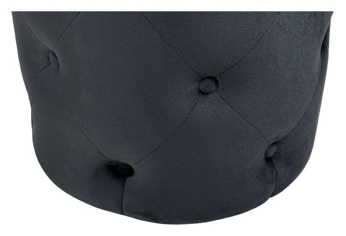 Pouf in velluto capitonné, poggiapiedi mod. Honey Colore: Nero PO10HO