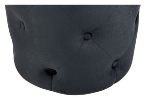 Pouf in velluto capitonné, poggiapiedi mod. Honey Colore: Nero PO10HO
