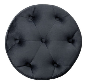 Pouf in velluto capitonné, poggiapiedi mod. Honey Colore: Nero PO10HO