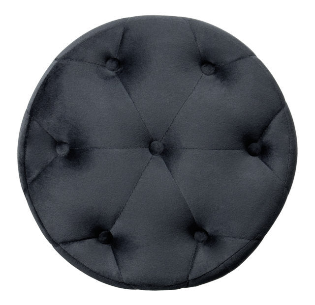 Pouf in velluto capitonné, poggiapiedi mod. Honey Colore: Nero PO10HO