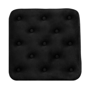 Pouf poggiapiedi quadrato, pouf divano in velluto nero mod.Otto