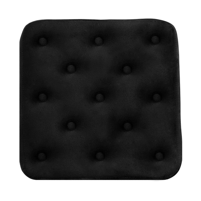 Pouf poggiapiedi quadrato, pouf divano in velluto nero mod.Otto