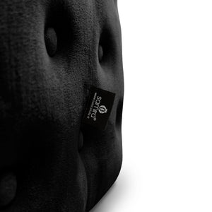 Pouf poggiapiedi quadrato, pouf divano in velluto nero mod.Otto