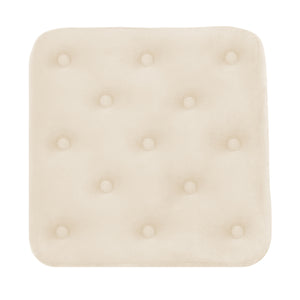 Pouf poggiapiedi quadrato, pouf divano in velluto beige mod.Otto