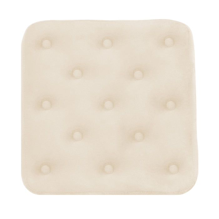 Pouf poggiapiedi quadrato, pouf divano in velluto beige mod.Otto