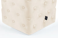 Pouf poggiapiedi quadrato, pouf divano in velluto beige mod.Otto