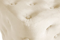 Pouf poggiapiedi quadrato, pouf divano in velluto beige mod.Otto