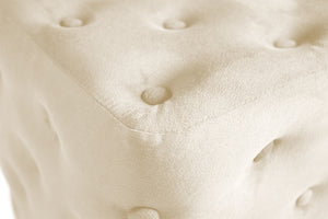 Pouf poggiapiedi quadrato, pouf divano in velluto beige mod.Otto