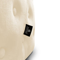 Pouf poggiapiedi quadrato, pouf divano in velluto beige mod.Otto