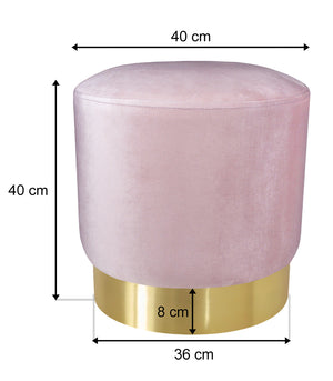 Pouf in velluto rosa, poggiapiedi mod. Zivago PO19ZIBM