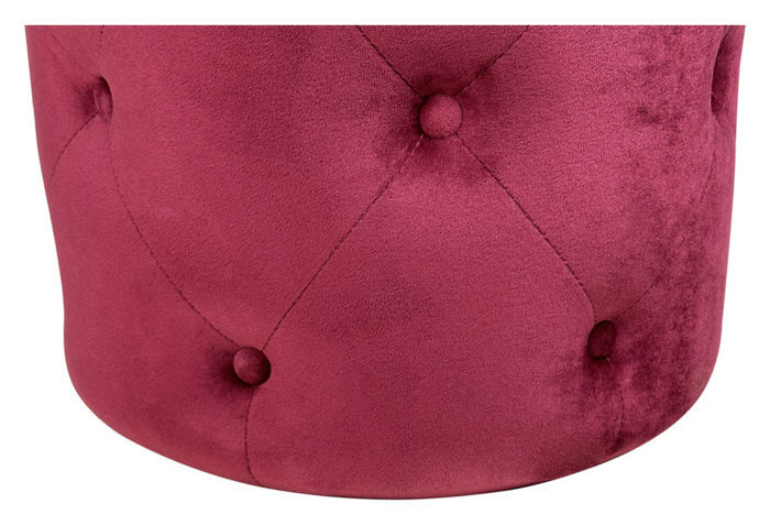 Pouf in velluto capitonné, poggiapiedi mod. Honey Colore: Bordeaux PO21HO