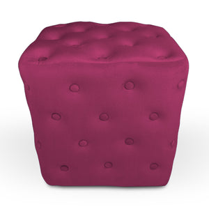 Pouf poggiapiedi quadrato, pouf divano in velluto bordeaux mod.Otto