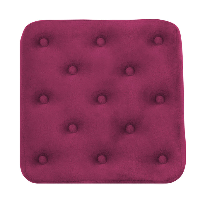 Pouf poggiapiedi quadrato, pouf divano in velluto bordeaux mod.Otto