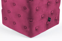 Pouf poggiapiedi quadrato, pouf divano in velluto bordeaux mod.Otto