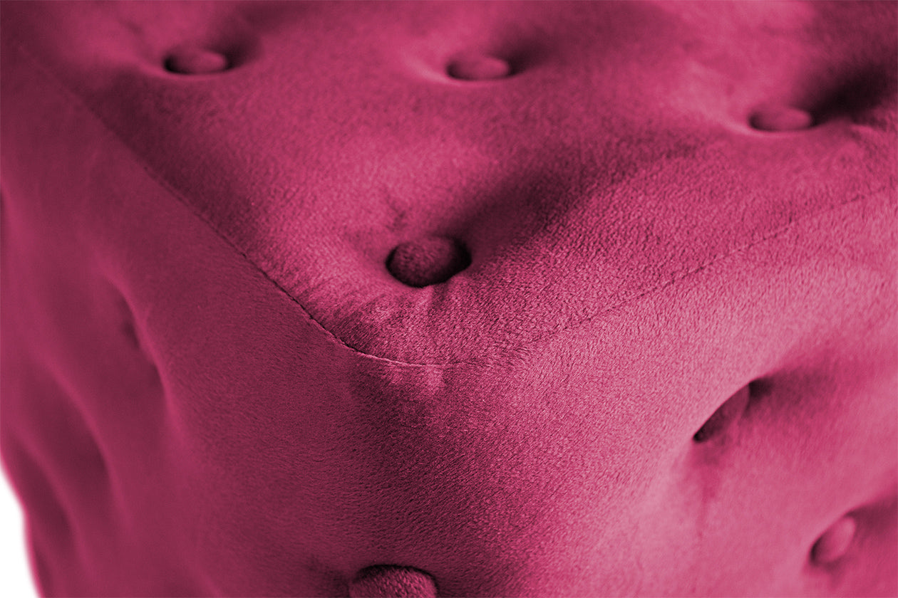 Pouf poggiapiedi quadrato, pouf divano in velluto bordeaux mod.Otto