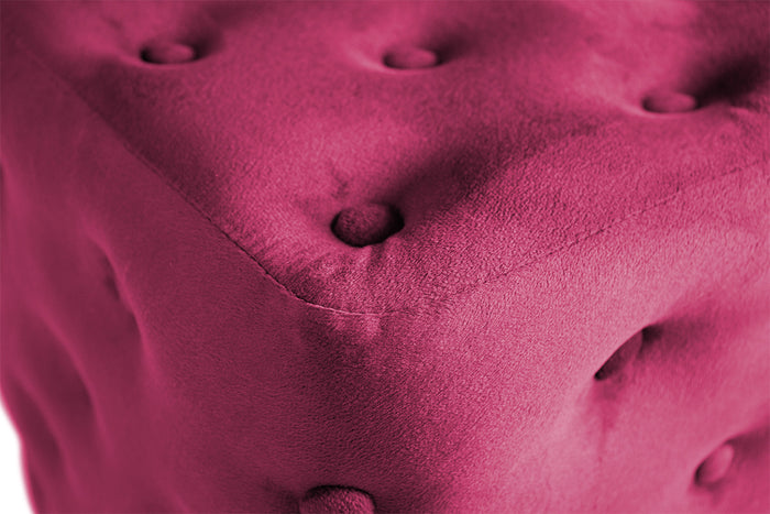 Pouf poggiapiedi quadrato, pouf divano in velluto bordeaux mod.Otto