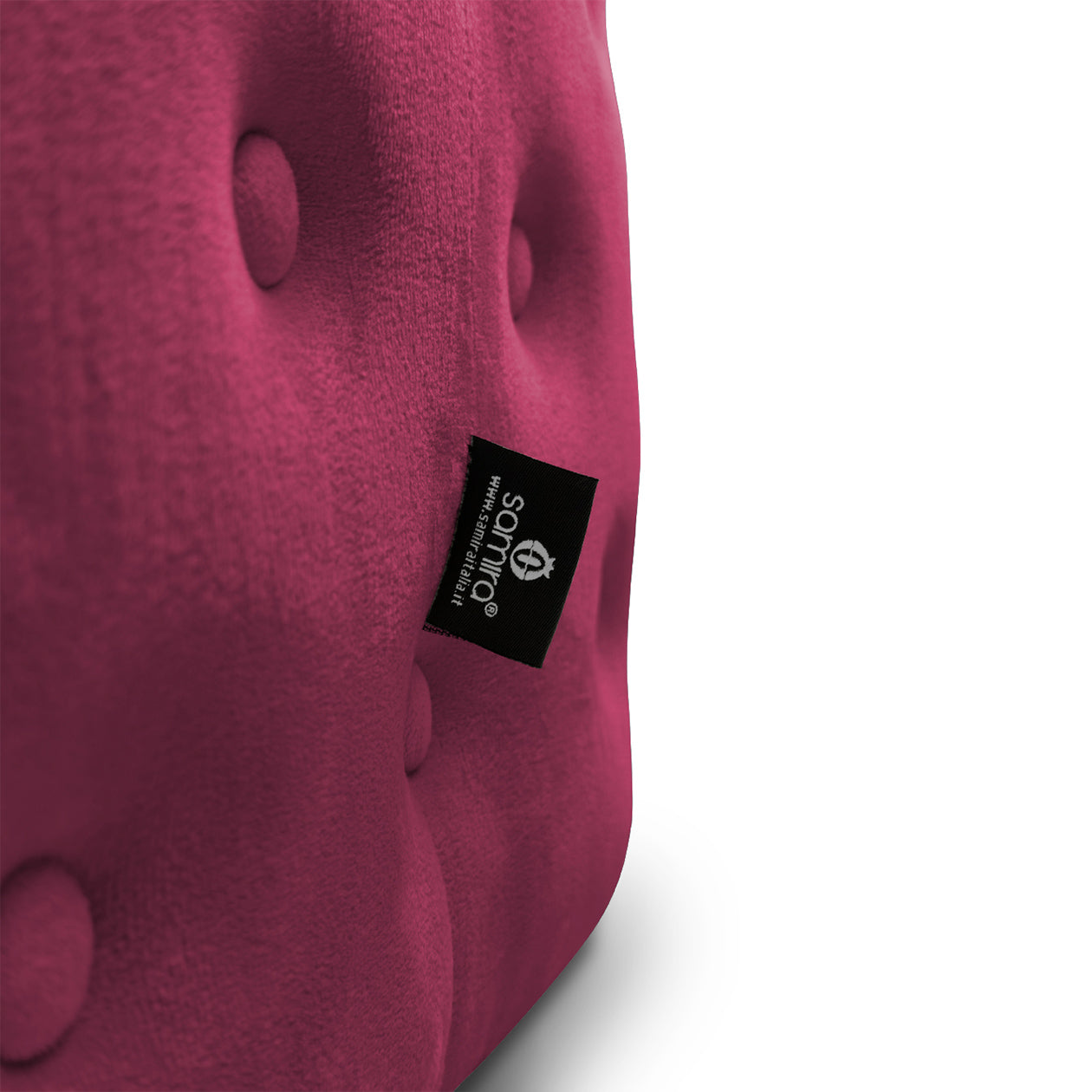 Pouf poggiapiedi quadrato, pouf divano in velluto bordeaux mod.Otto