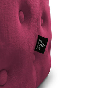 Pouf poggiapiedi quadrato, pouf divano in velluto bordeaux mod.Otto