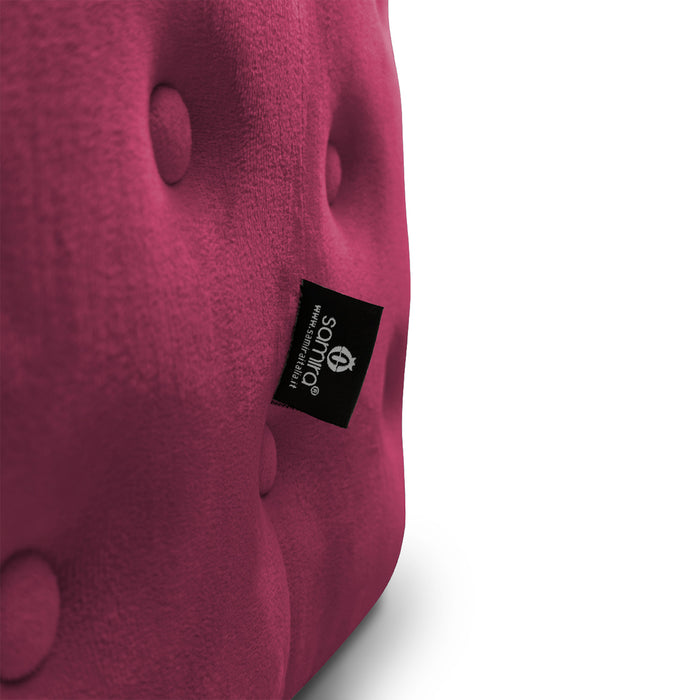 Pouf poggiapiedi quadrato, pouf divano in velluto bordeaux mod.Otto