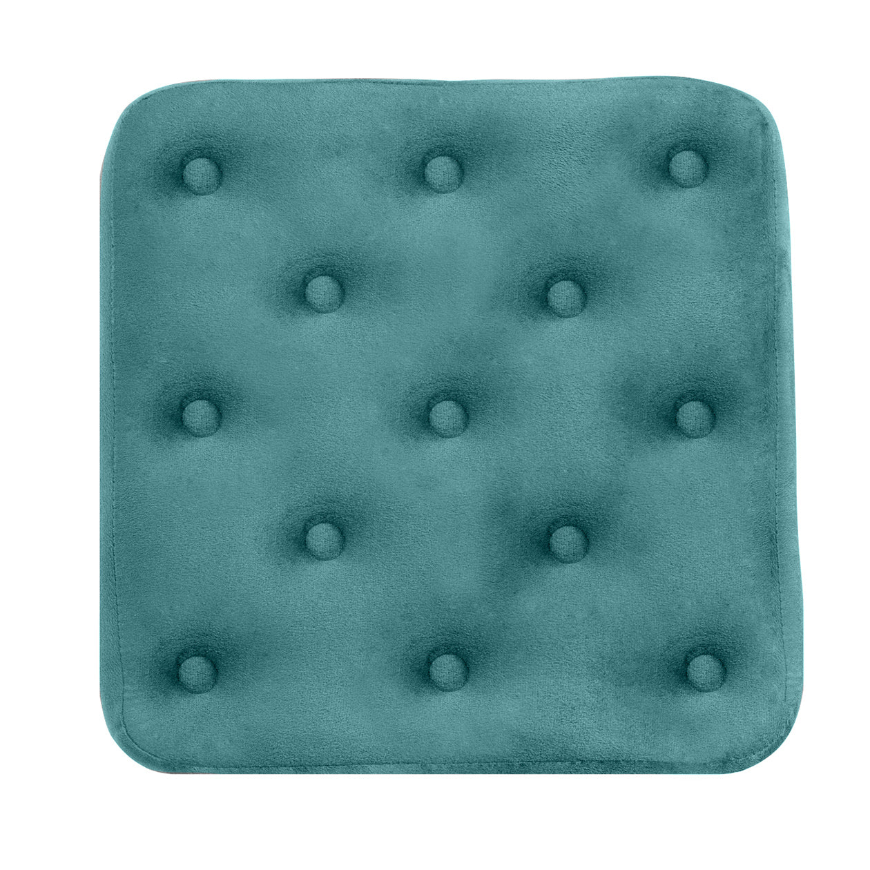 Pouf poggiapiedi quadrato, pouf divano in velluto verde petrolio mod.Otto