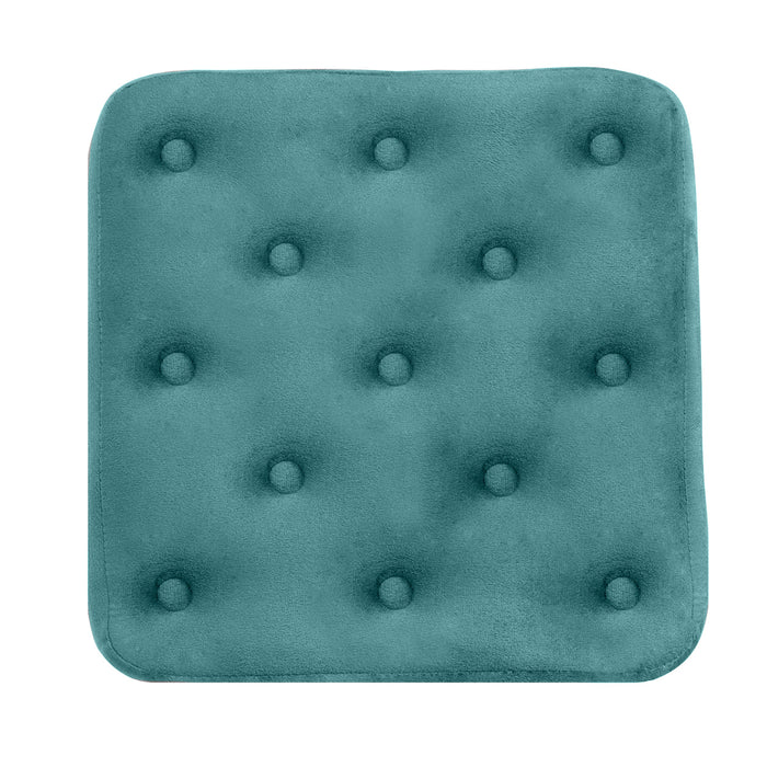 Pouf poggiapiedi quadrato, pouf divano in velluto verde petrolio mod.Otto