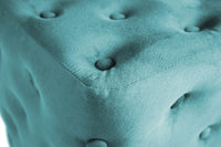 Pouf poggiapiedi quadrato, pouf divano in velluto verde petrolio mod.Otto