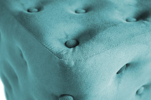 Pouf poggiapiedi quadrato, pouf divano in velluto verde petrolio mod.Otto