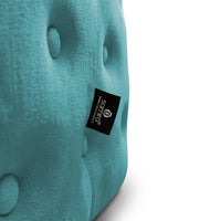 Pouf poggiapiedi quadrato, pouf divano in velluto verde petrolio mod.Otto