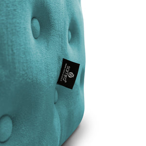 Pouf poggiapiedi quadrato, pouf divano in velluto verde petrolio mod.Otto