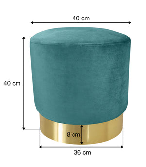 Pouf in velluto verde petrolio, poggiapiedi mod. Zivago PO26ZIBM