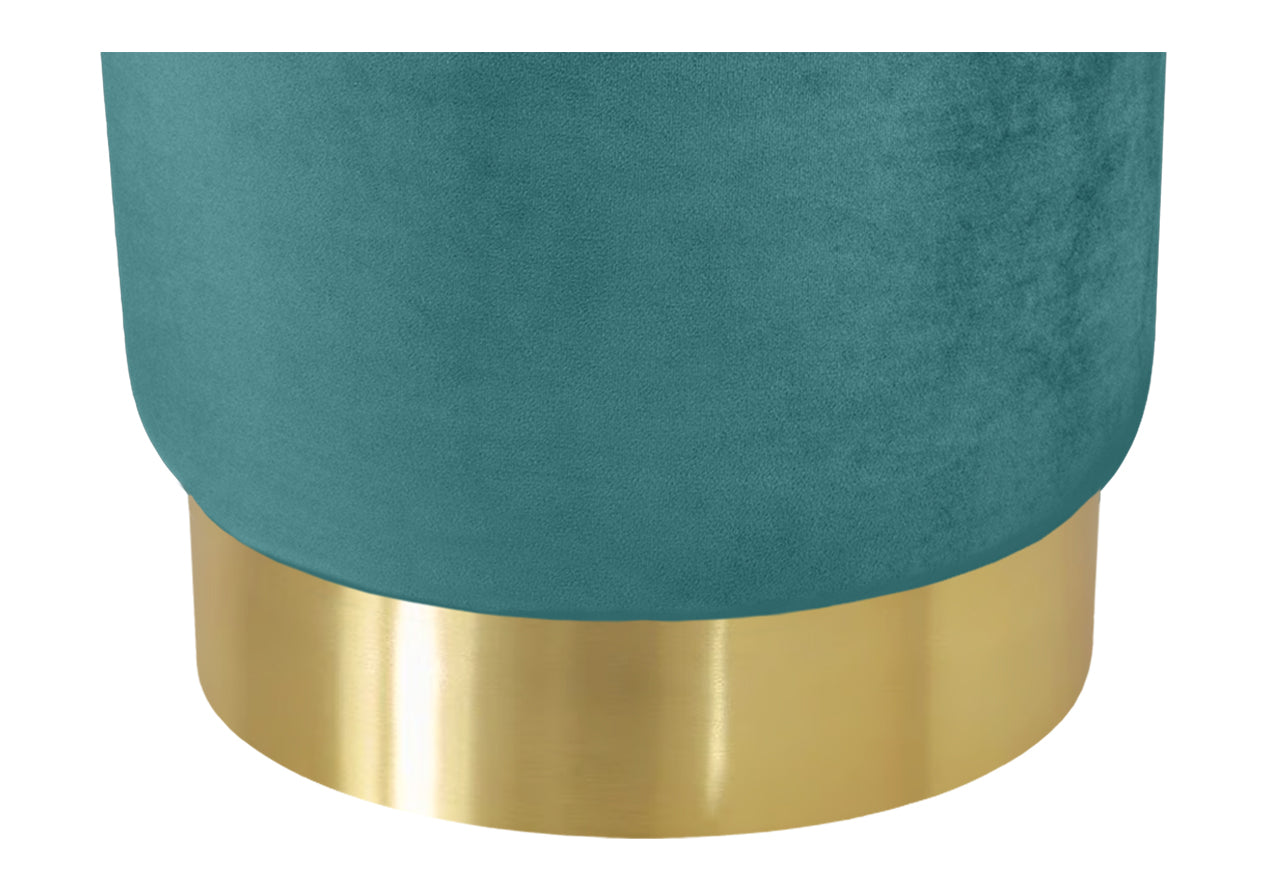 Pouf in velluto verde petrolio, poggiapiedi mod. Zivago PO26ZIBM