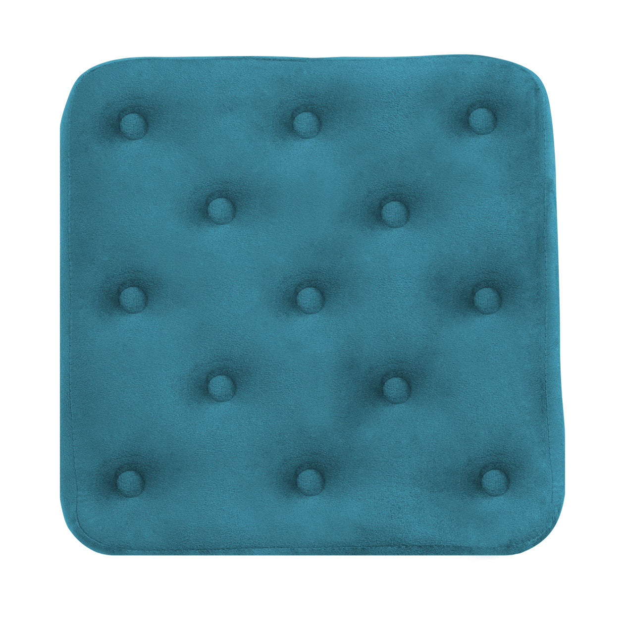 Pouf poggiapiedi quadrato, pouf divano in velluto blu petrolio mod.Otto