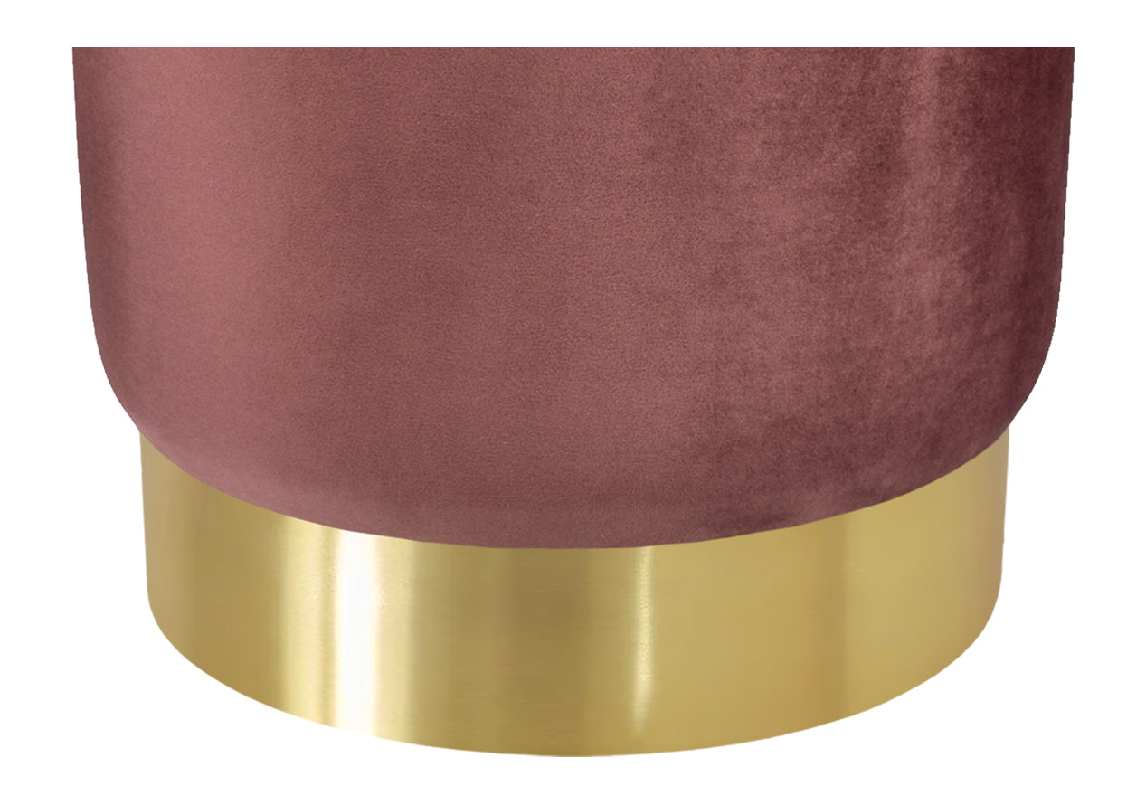 Pouf in velluto rosso mattone, poggiapiedi mod. Zivago PO36ZIBM