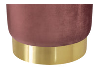 Pouf in velluto rosso mattone, poggiapiedi mod. Zivago PO36ZIBM