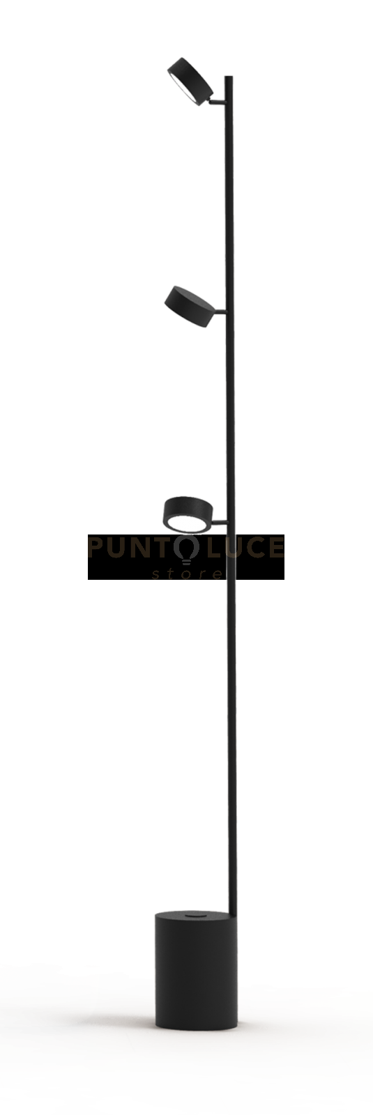 POINT-P Lampada da terra nero opaco 3 luci attacco GX53